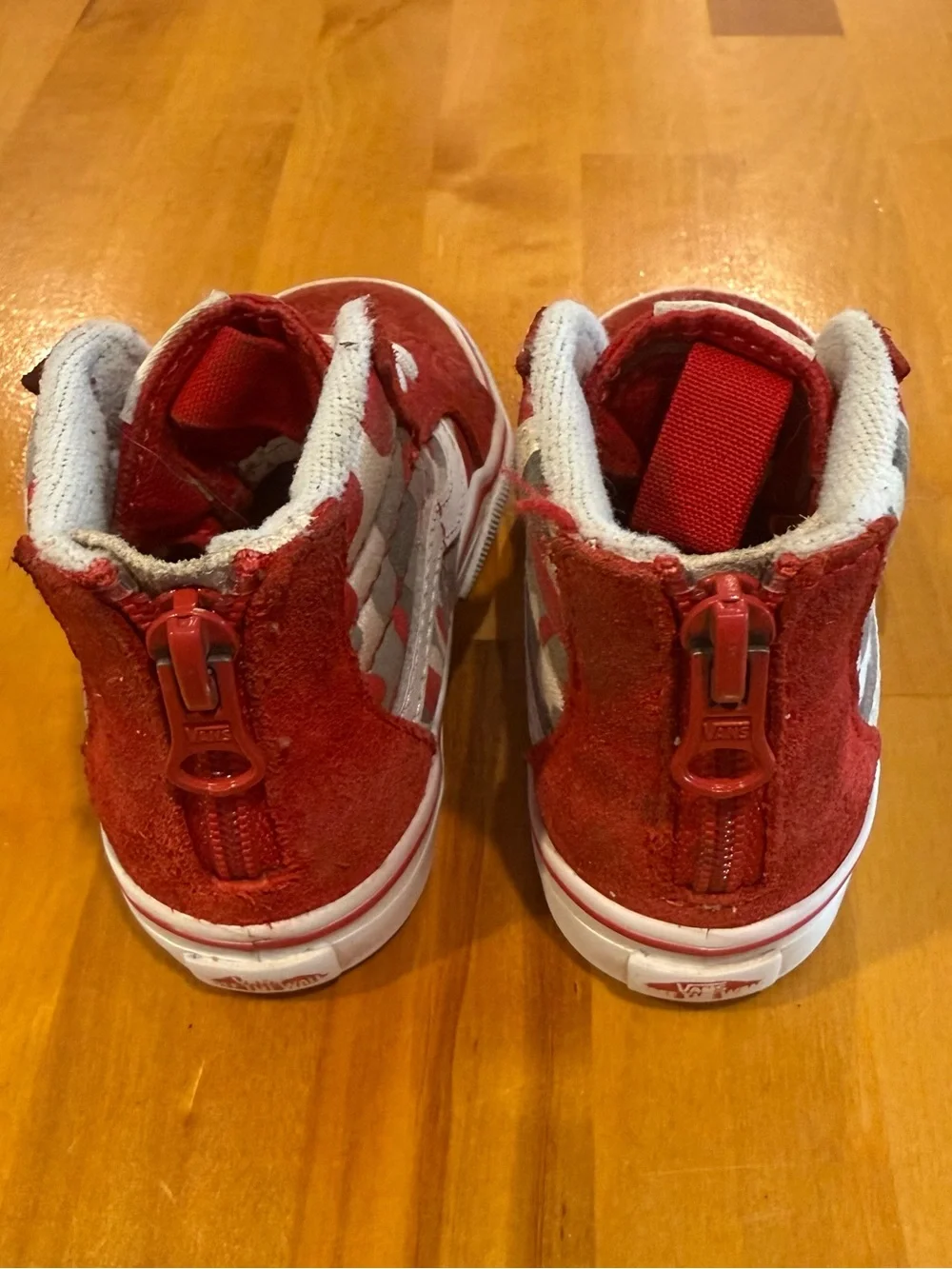 Vans Red and Gray Camo Sk8-Hi Zip Sneaker
